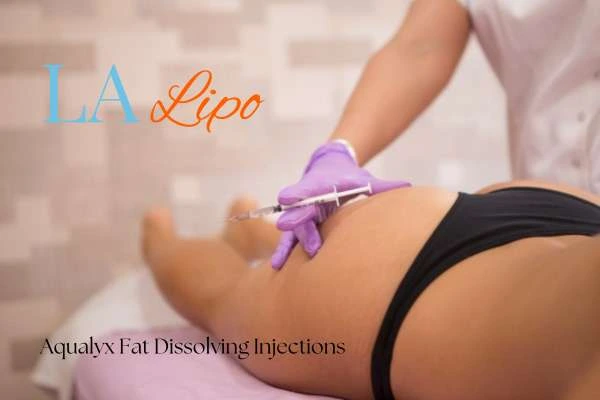 Woman having fat dissolving injections Perivale on thighs