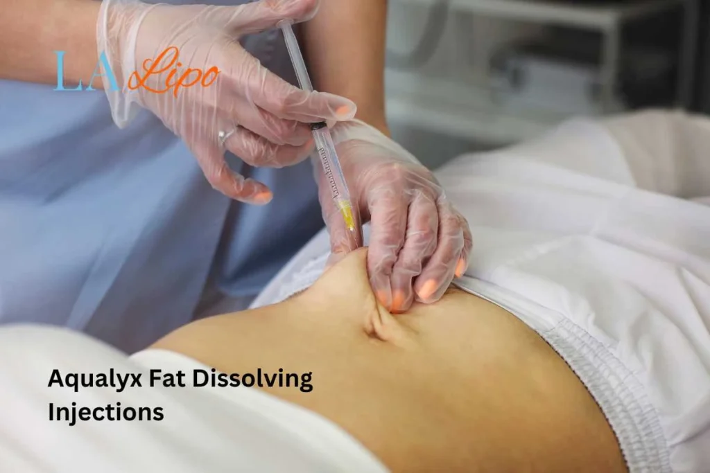 woman having fat dissolving injections Perivale in the stomach