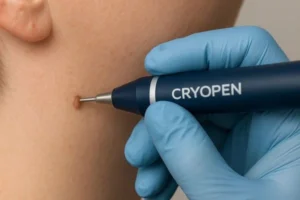 Person receiving skin tag removal Perivale